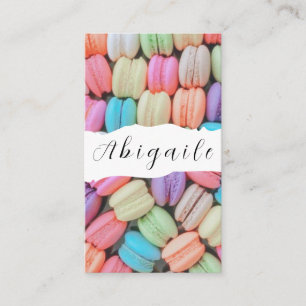 Tarjeta De Visita Vector de plumas Macarons Vintage sin costuras Neg