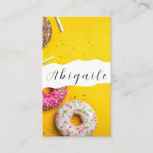 Tarjeta De Visita Vector de plumas sin costuras Donas vintage negoci