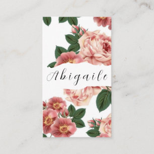 Tarjeta De Visita Vector Floral Sin Fin Pluma Flor Vintage Autobús