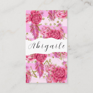 Tarjeta De Visita Vector Floral Sin Fin Pluma Flor Vintage Autobús