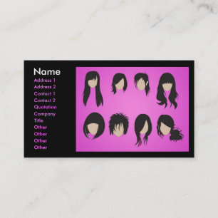 Tarjeta De Visita vectorvaco_09102001_hair_style_large, Name, Add...