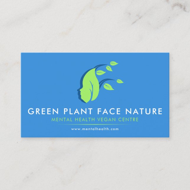 Tarjeta De Visita Vegan la naturaleza de la planta cara (Anverso)