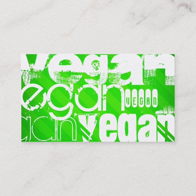Tarjeta De Visita Vegan; Neon Green Stripes (Reverso)