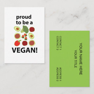 Tarjeta De Visita Vegan Orgulloso De Ser Vegan