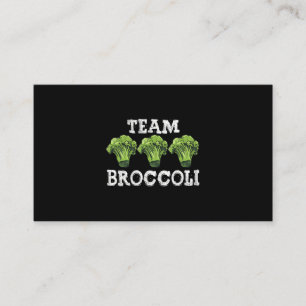 Tarjeta De Visita Vegan Team Broccoli Ama a las verduras Pla vegetar