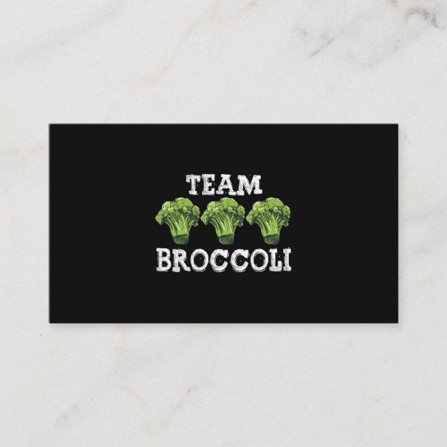 Tarjeta De Visita Vegan Team Broccoli Ama a las verduras Pla vegetar (Anverso)