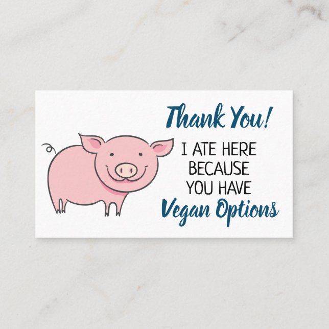 Tarjeta De Visita Vegan treach gracias (Anverso)
