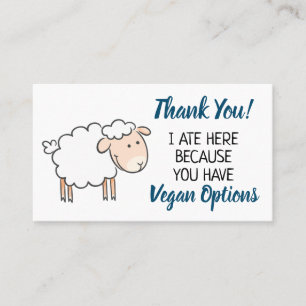 Tarjeta De Visita Vegan treach restaurant gracias