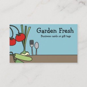 Tarjeta De Visita vegano de las verduras frescas del jardín que