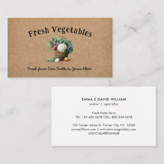 Tarjeta De Visita Vegetable Farm Market Agriculture Business Card