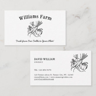 Tarjeta De Visita Vegetable Farm Market Agriculture Business Card
