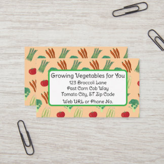 Tarjeta De Visita Vegetable Themed Custom Business Cards