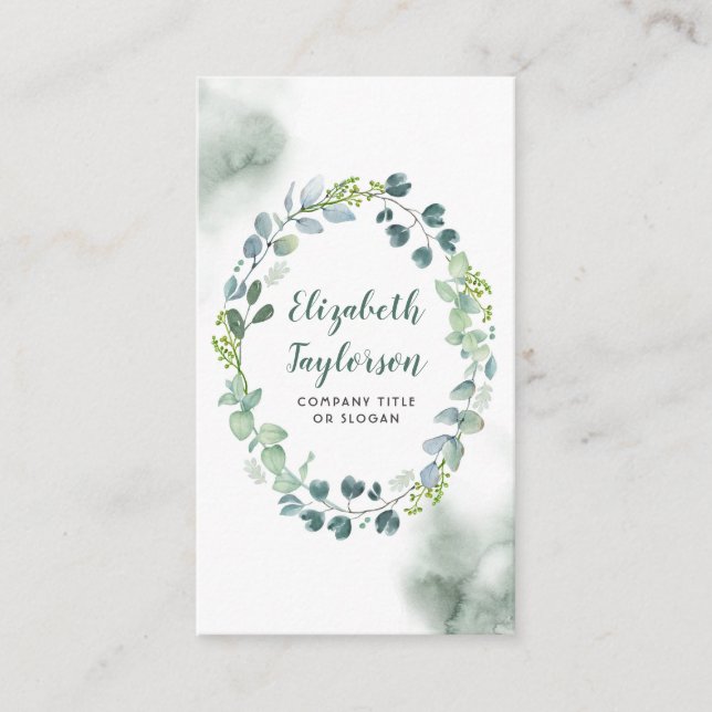 Tarjeta De Visita Vegetación acuática Boda Elegante y creativo (Anverso)