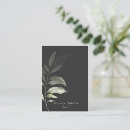 Tarjeta De Visita Vegetación acuática moderna Gris mínimo