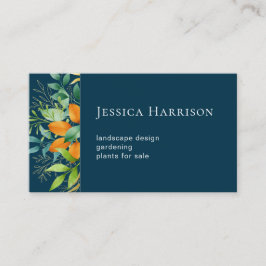 Tarjeta De Visita Vegetación de color de agua Foliage Azul oscuro bo