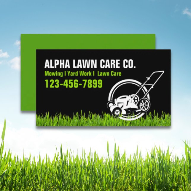 Tarjeta De Visita Vegetación de hierba de yard Care Landscaping (Yard Lawn Care Landscape Landscaping Grass Mowing Business Card)