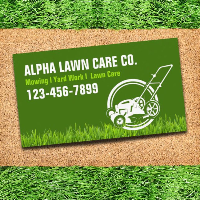 Tarjeta De Visita Vegetación de hierba de yard Care Landscaping (Yard Lawn Care Landscape Landscaping Grass Mowing Business Card)