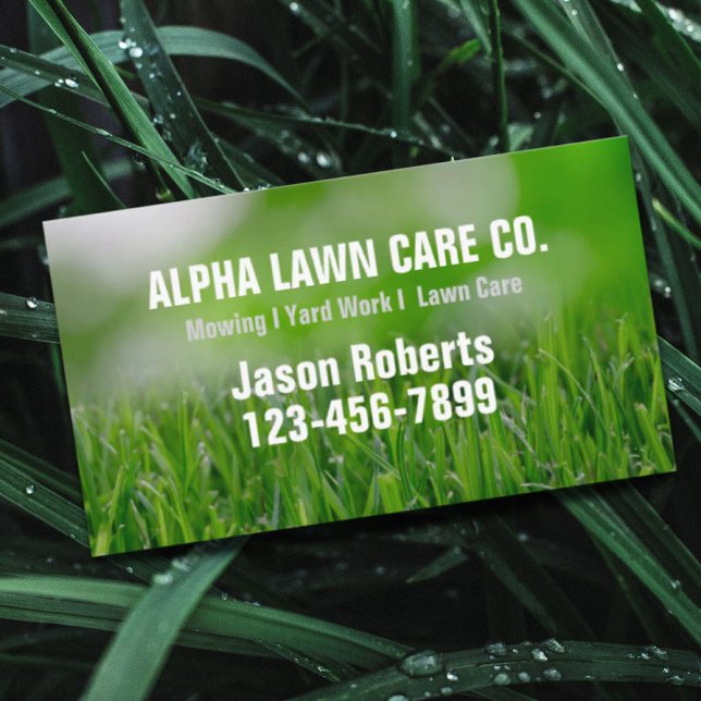 Tarjeta De Visita Vegetación de hierba de yard Care Landscaping (Yard Lawn Care Landscape Landscaping Grass Mowing Business Card)