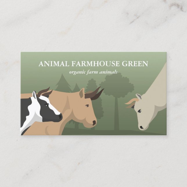 Tarjeta De Visita Vegetación paisajística de animales de granja (Anverso)