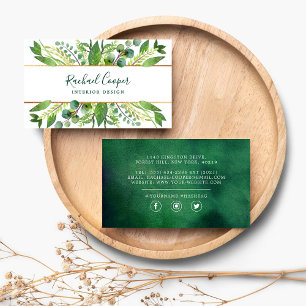 Tarjeta De Visita Vegetación y Relieve metalizado dorado acuáticos m
