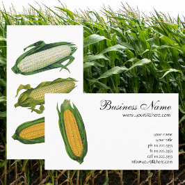 Tarjeta De Visita Vegetales de alimentos de época; maíz amarillo en 
