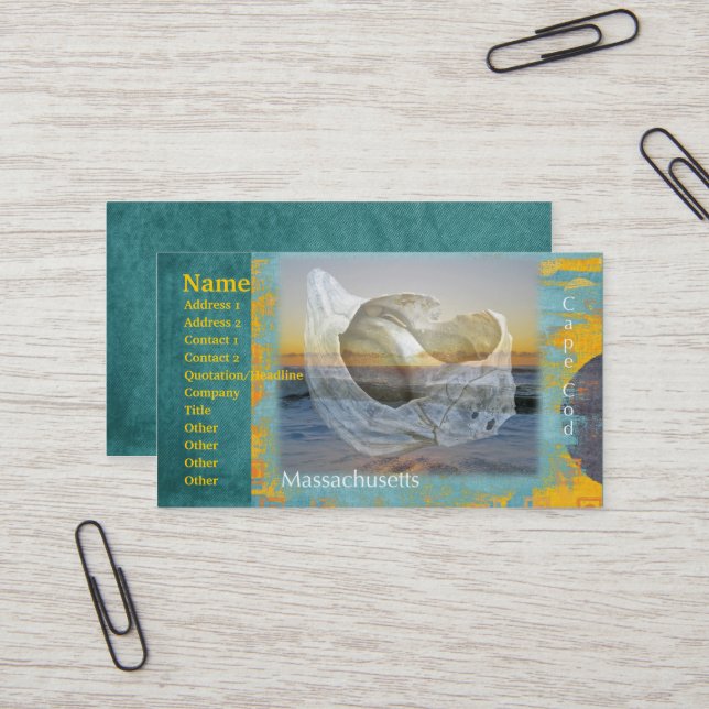 Tarjeta De Visita Vegetales y Surf - Cabo Cod Massachusetts (Anverso/Reverso In Situ)