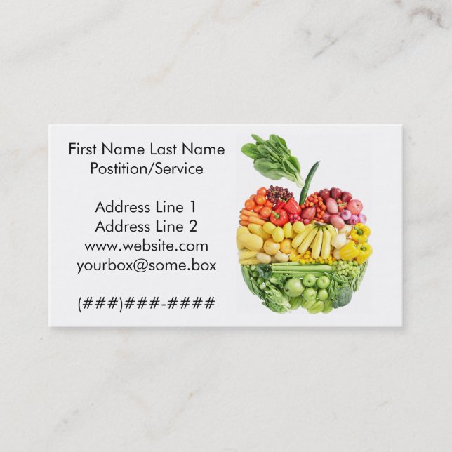 Tarjeta De Visita Veggie Apple (Anverso)