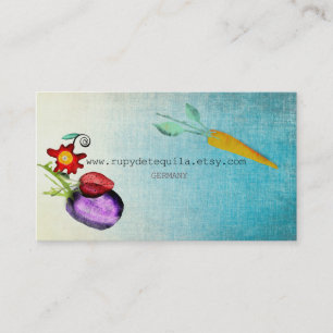 Tarjeta De Visita Veggies Watercolor