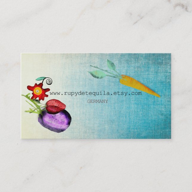 Tarjeta De Visita Veggies Watercolor (Anverso)