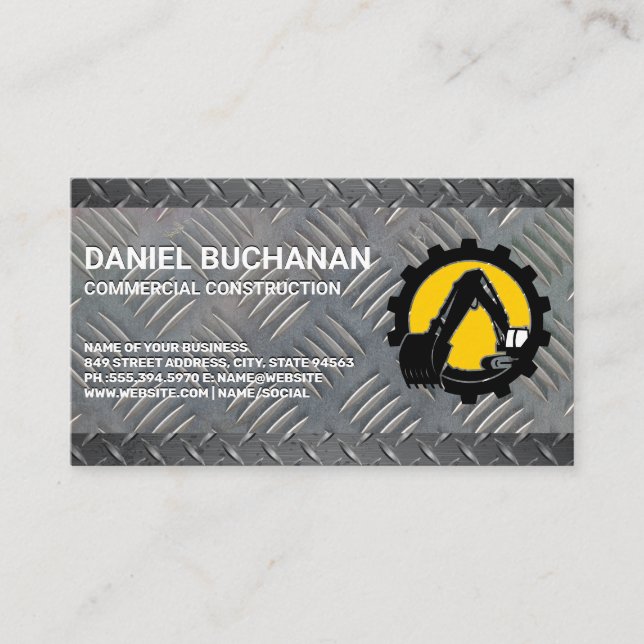 Tarjeta De Visita Vehículo de construcción | Acero de diamante (Anverso)