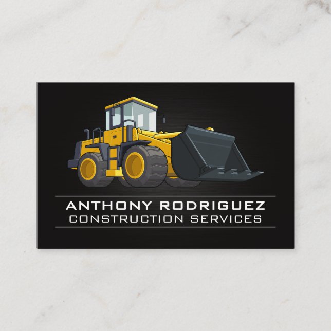 Tarjeta De Visita Vehículo de construcción | Bulldozer (Anverso)