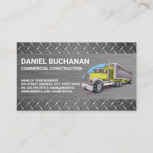 Tarjeta De Visita Vehículo de Construcción Camión Grande Conduct