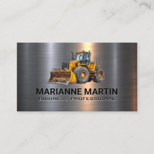 Tarjeta De Visita Vehículo de construcción del bulldozer   Brillo me