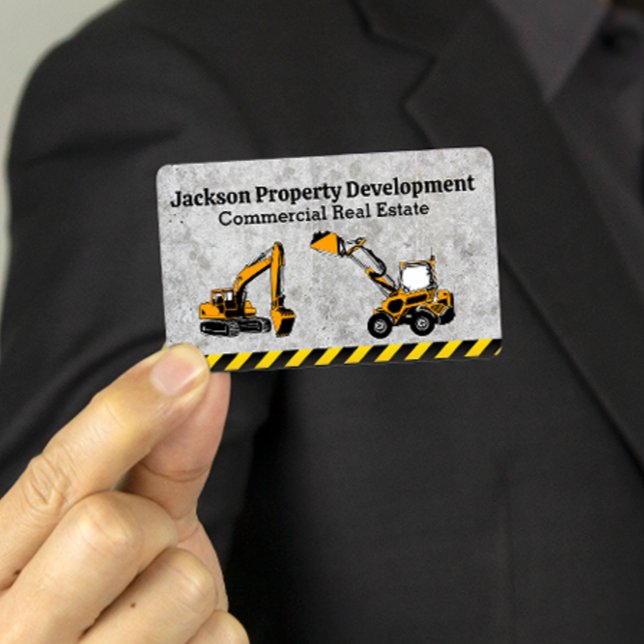 Tarjeta De Visita Vehículo de construcción | Desarrollo de propiedad (Subido por el creador)