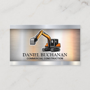 Tarjeta De Visita Vehículo de Construcción   Industrial Metálico