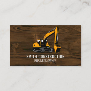 Tarjeta De Visita Vehículo de construcción   Madera