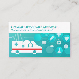 Tarjeta De Visita Vehículo de emergencia   Técnico Médico