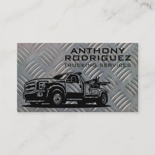 Tarjeta De Visita Vehículo de remolque | Placa de acero (Anverso)