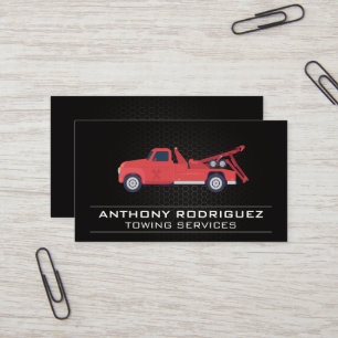 Tarjeta De Visita Vehículo de remolque rojo