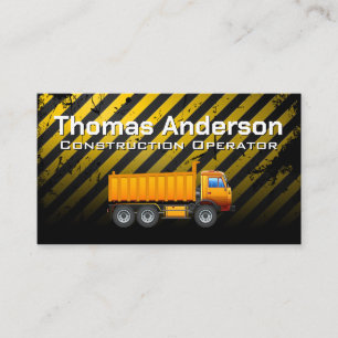 Tarjeta De Visita Vehículo de transporte de volcado de construcción