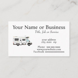 Tarjeta De Visita Vehículo recreativo