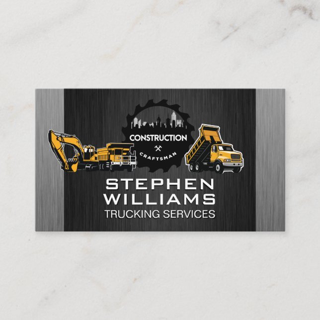 Tarjeta De Visita Vehículos de construcción | Artesanos (Anverso)
