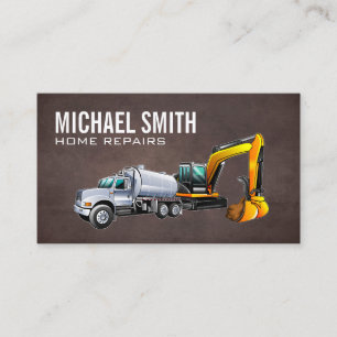 Tarjeta De Visita Vehículos de Construcción   Constructores   Bienes