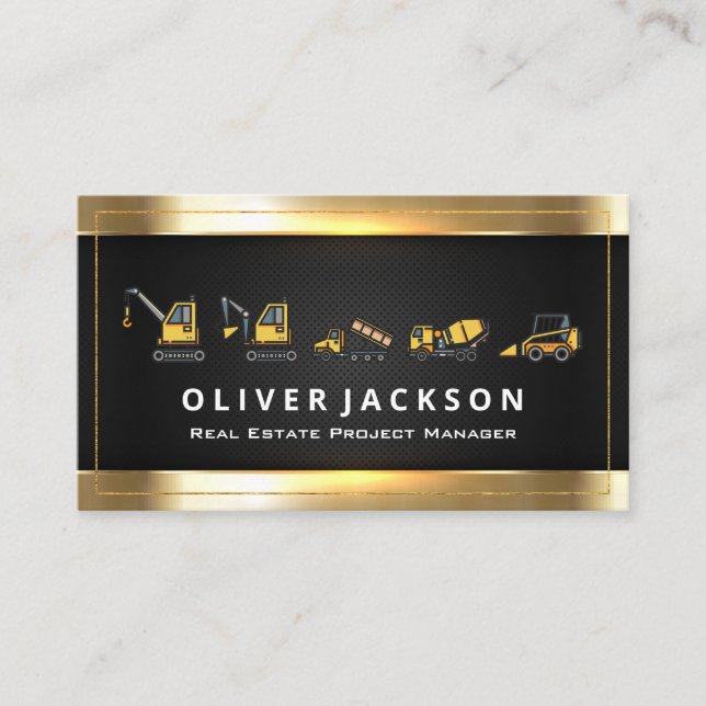 Tarjeta De Visita Vehículos de construcción | Industrial (Anverso)