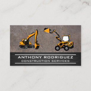 Tarjeta De Visita Vehículos de construcción   Metal