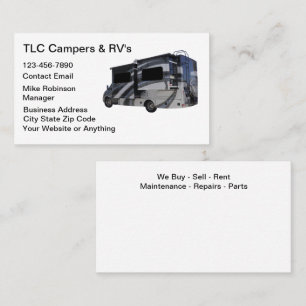 Tarjeta De Visita Vehículos Recreativos Y Casas Rodantes