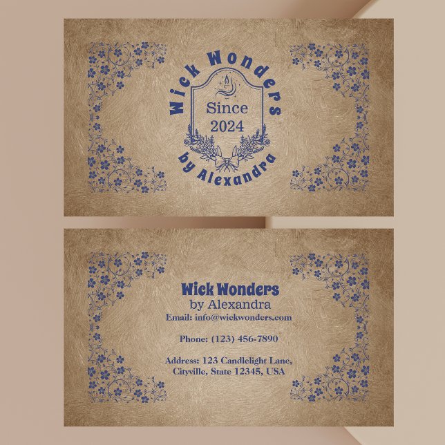 Tarjeta De Visita Vela apothecal azul de la marina de época (Subido por el creador)