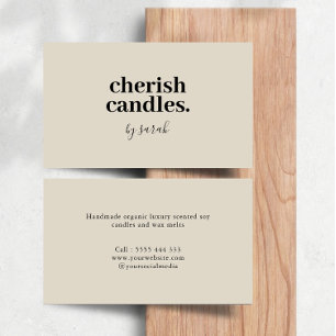 Tarjeta De Visita Vela artesanal minimalista