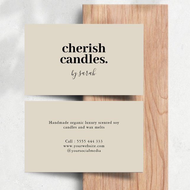 Tarjeta De Visita Vela artesanal minimalista (Subido por el creador)