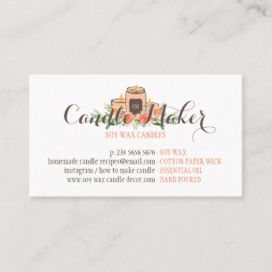Tarjeta De Visita Vela de cera de soja hecha a mano personalizable a